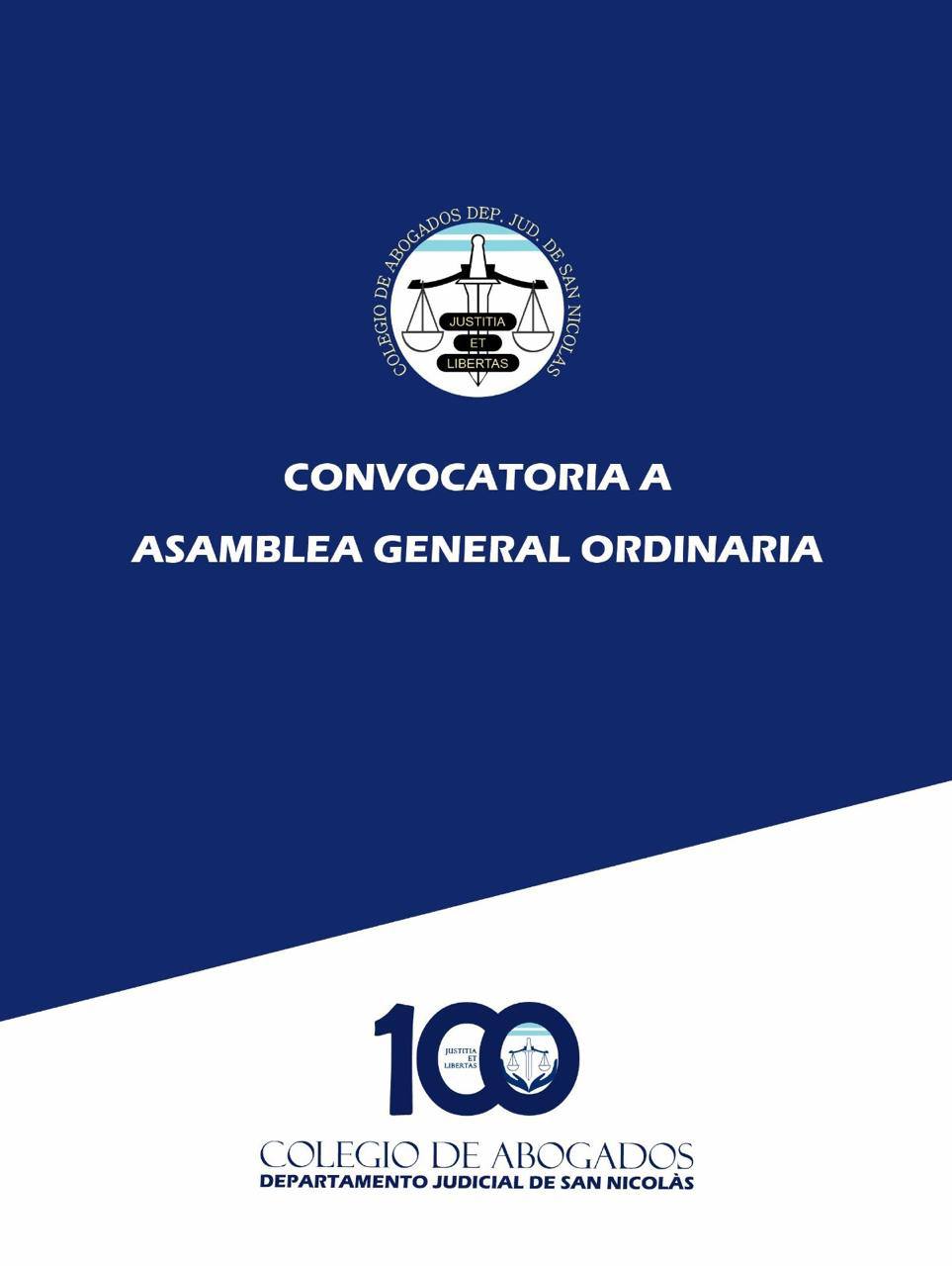 CONVOCATORIA ASAMBLEA GENERAL ORDINARIA