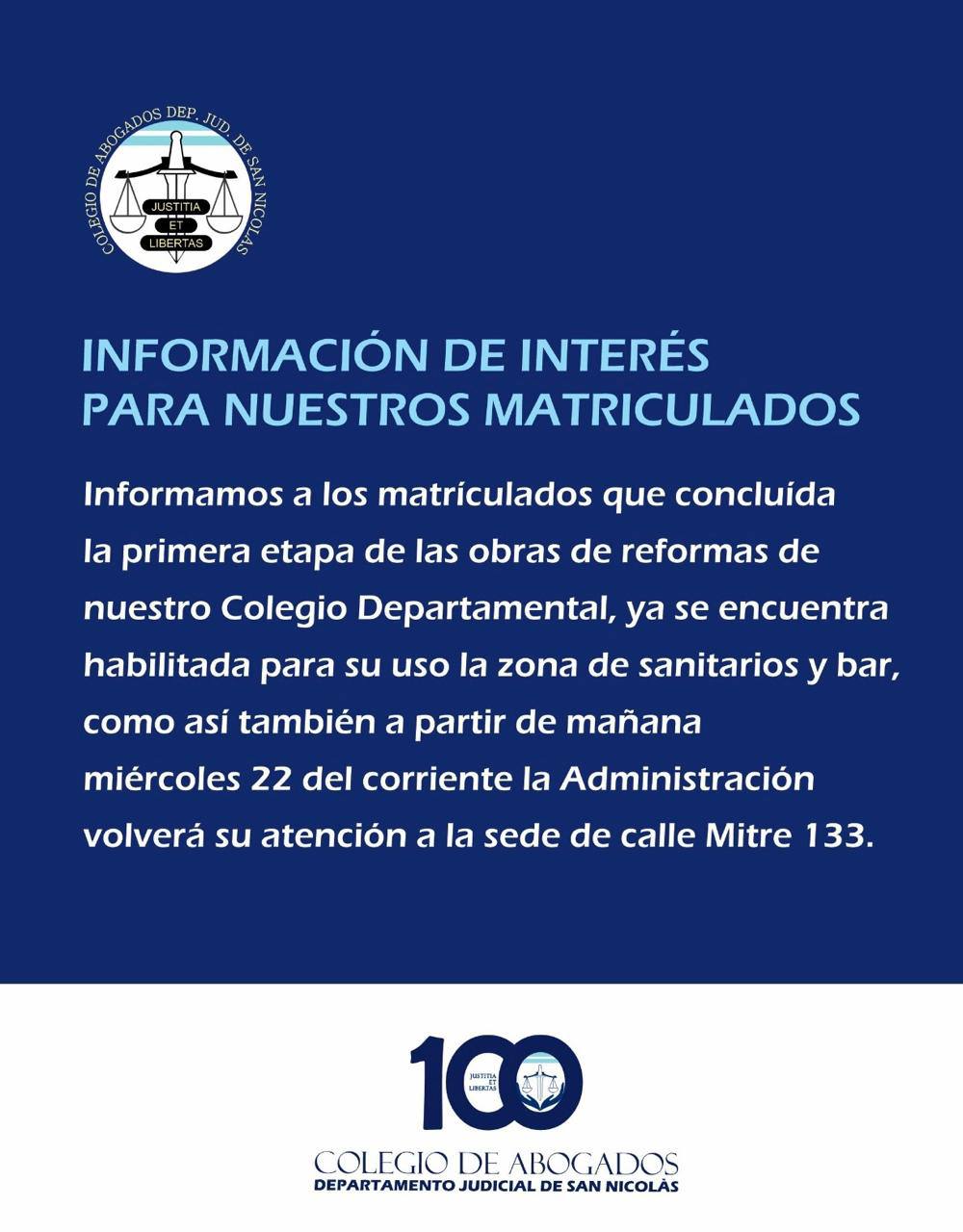 INFORMACIÓN DE INTERÉS
PARA NUESTROS MATRICULADOS