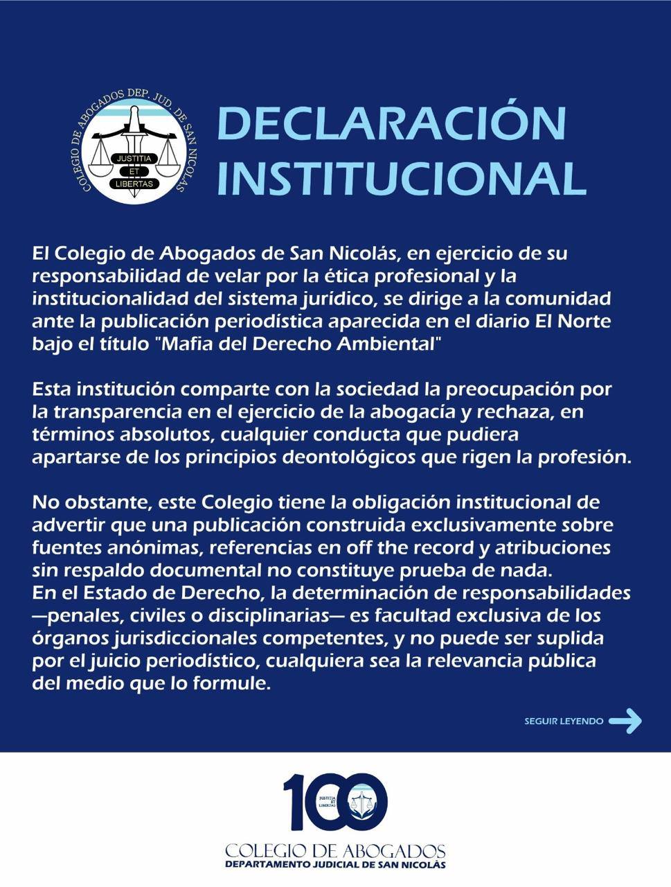 DECLARACIÓN INSTITUCIONAL